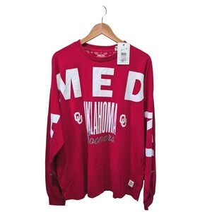 Pressbox Oklahoma Sooners MED Red‎ Long Sleeve T-Shirt College NCAA Football